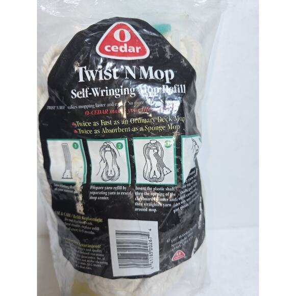 O Cedar Twist N Mop plus Refill Replacement Cotton Twist Mop New Sealed White - Picture 4 of 6